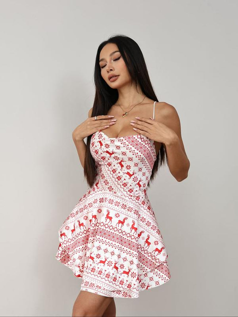 Women'S Plain Lace up Backless Tiered Layer Satin Cami Dress, Summer Clothes Women, Elegant Cowl Neck Sleeveless a Line Short Dress for Party Holiday Wedding Guest, Dresses for Women