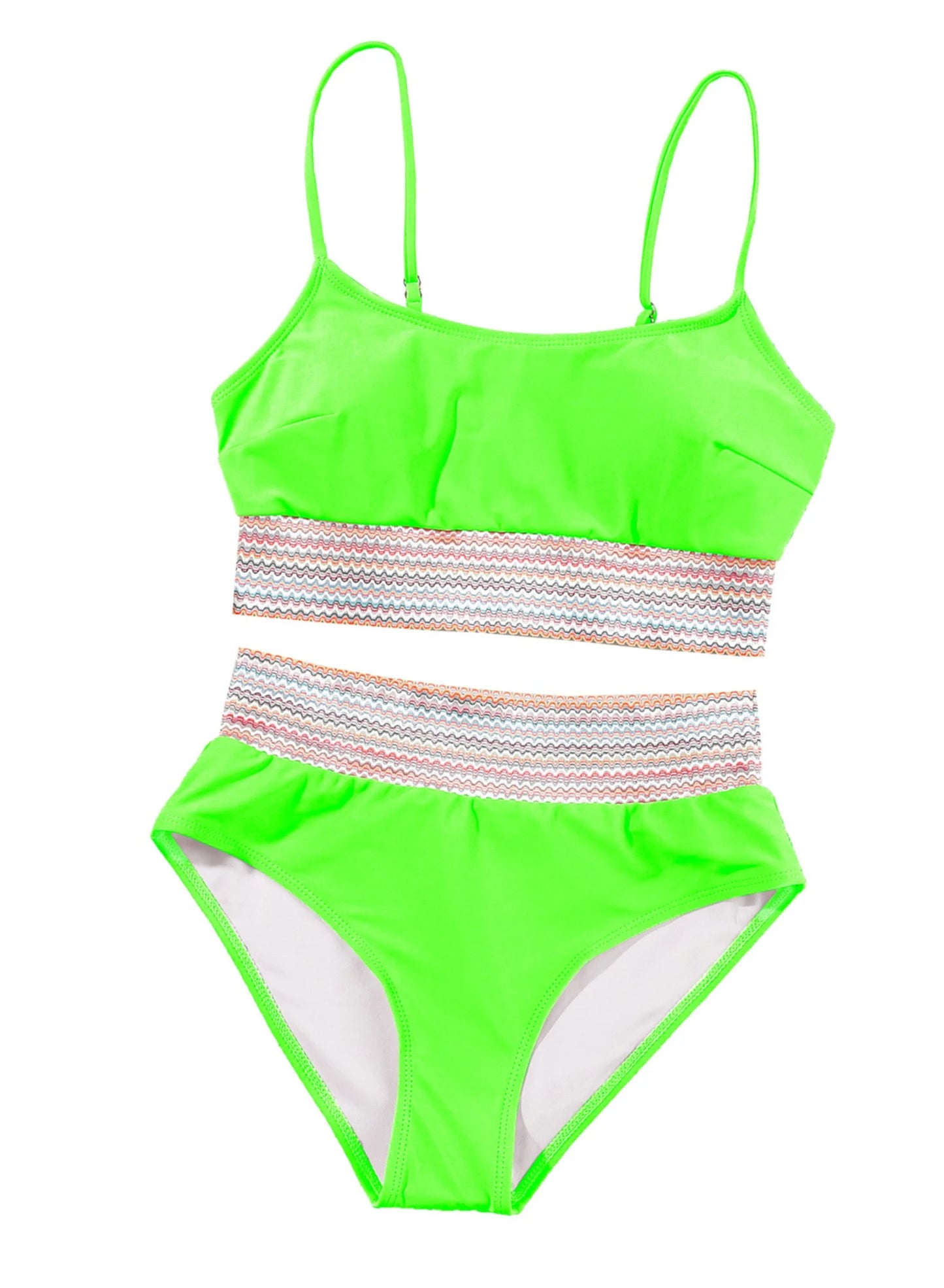 Bikinis for Women High Waisted Bathing Suits for Women Two Piece Tummy Control Swimsuits Adjustable Spaghetti Straps Bikini Swimwear Green M