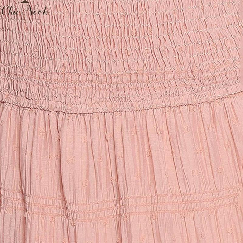 Women Long Dress Solid Color Ruched Tie-Up Straps Cami Dress Summer Fashion Sleeveless Casual Dress