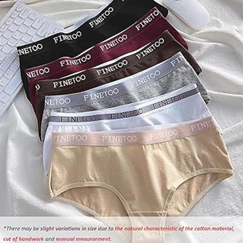FINETOO 10PCS Cotton Hipster Panties for Women Sweet Ladies Full Coverage Stretch Bikinis Comfortable Bridal Briefs S-XL Womenswear High Elastic