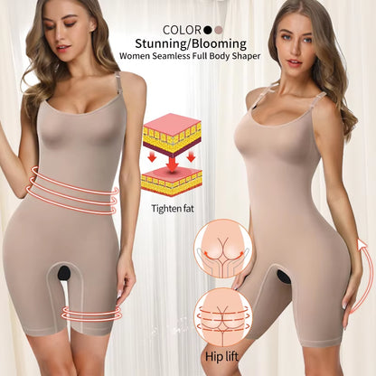 Women Full Body Shaper Firm Tummy Control Shapewear Bodysuit Waist Trainer Cincher Corset Tummy Control Thigh Slimmer Shapewear