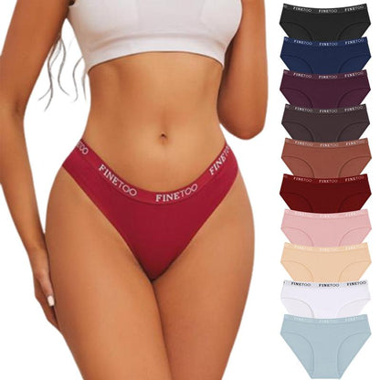 FINETOO 10PCS Cotton Hipster Panties for Women Sweet Ladies Full Coverage Stretch Bikinis Comfortable Bridal Briefs S-XL Womenswear High Elastic