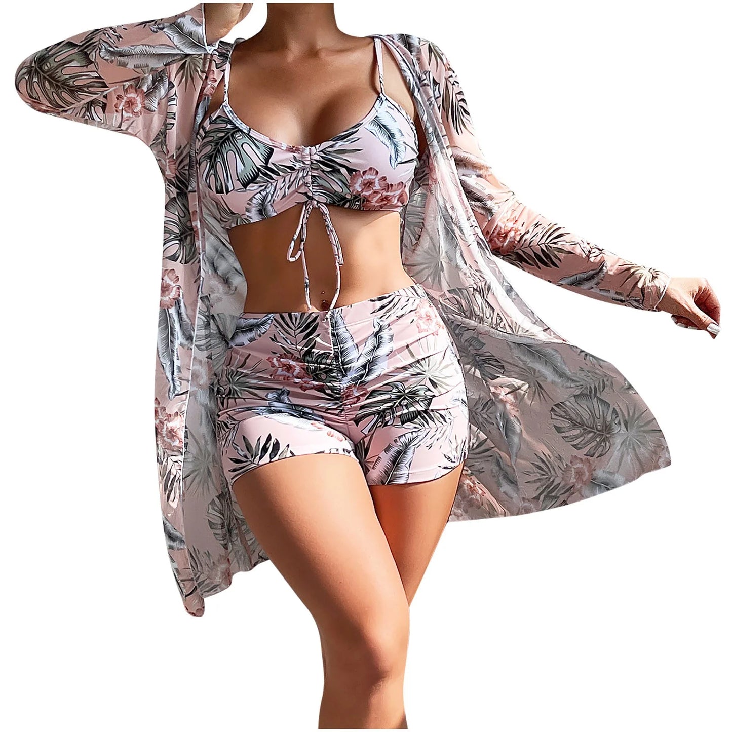 Bikini Tops for Women No Boundaries,Womens Three Piece High Waist Long Sleeve Cover-Up Separate Swimsuit Set, Swimsuits for Women 2 Piece