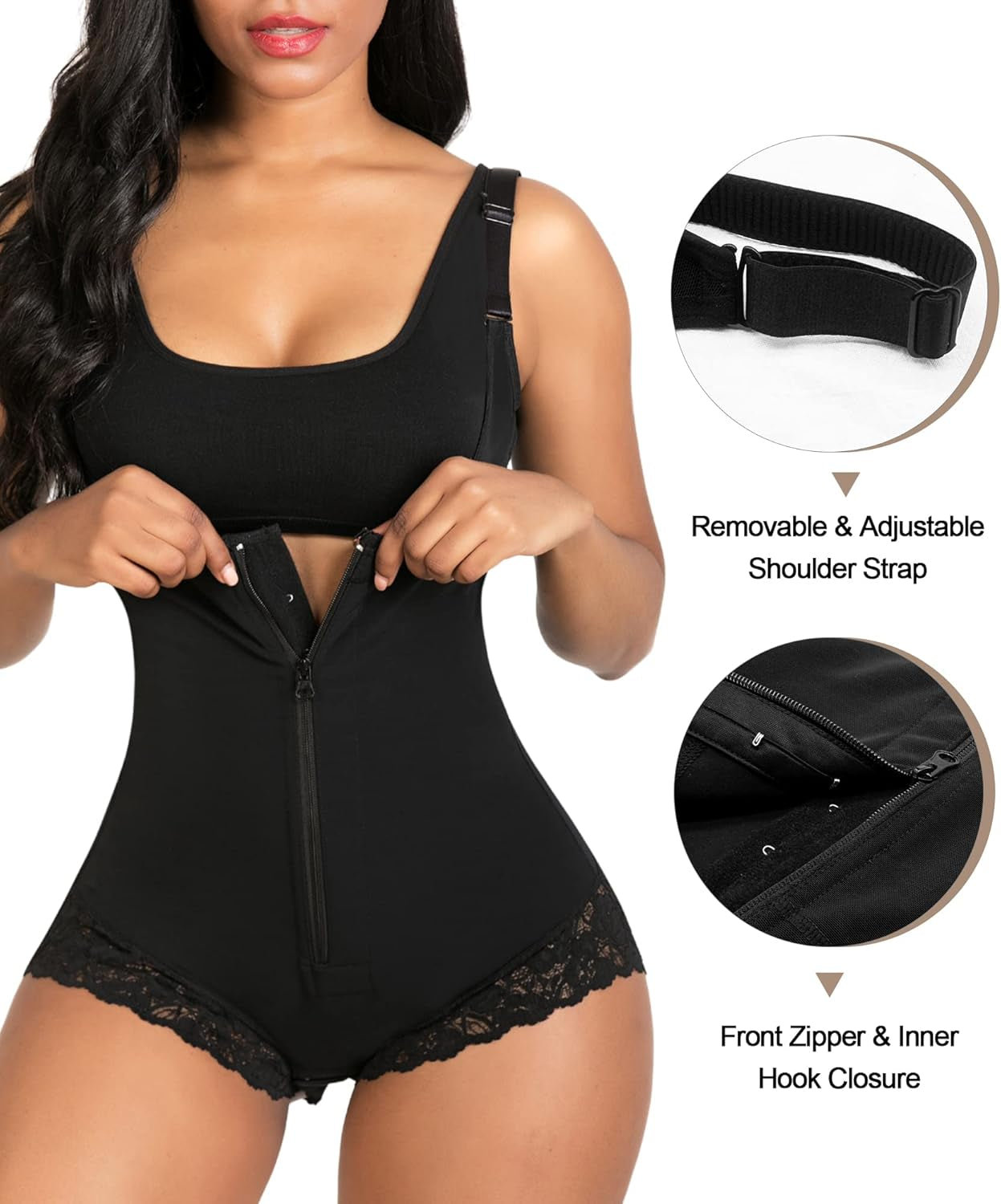 Fajas Colombianas Shapewear for Women Postpartum Tummy Control Body Shaper Butt Lifter Bodysuit