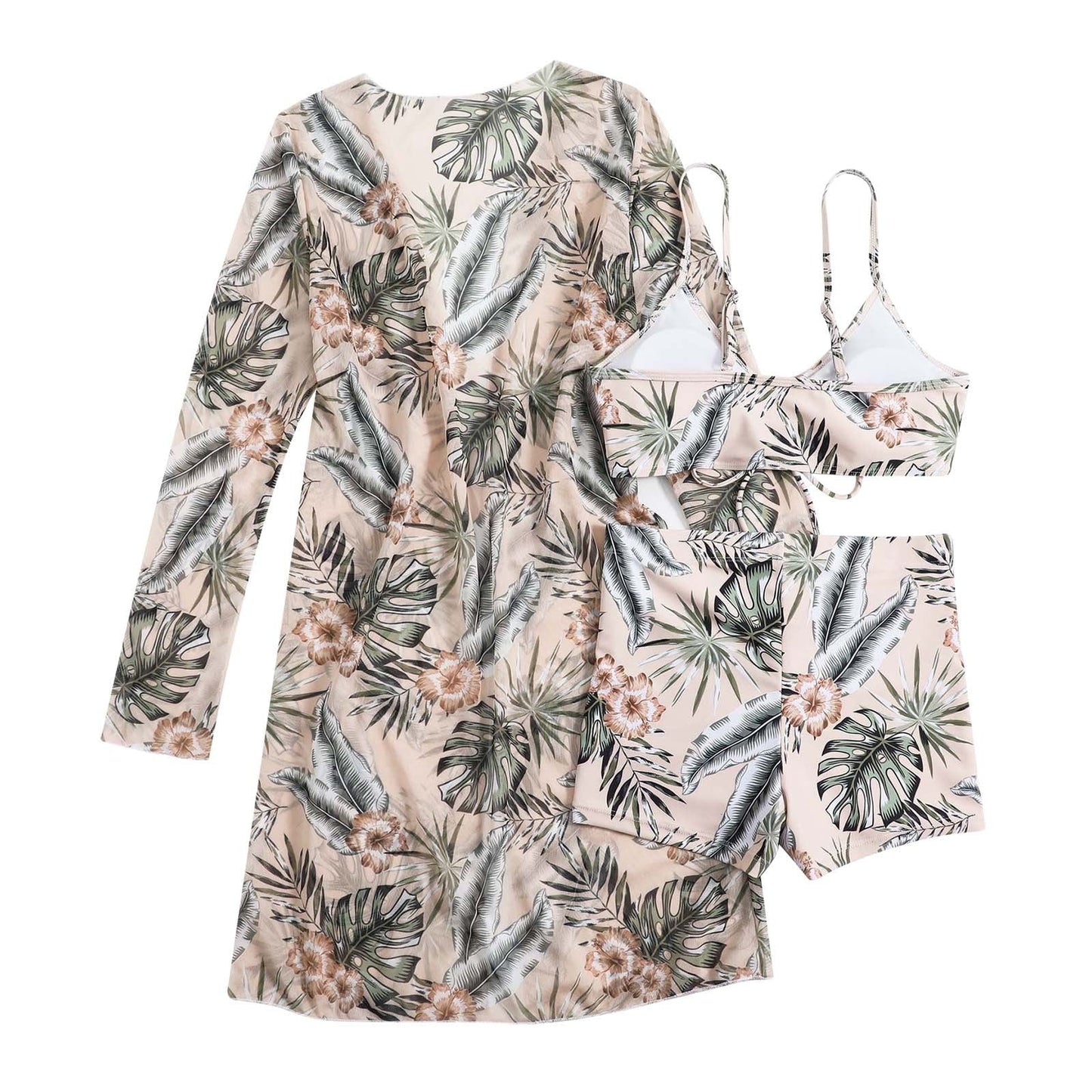 Bikini Tops for Women No Boundaries,Womens Three Piece High Waist Long Sleeve Cover-Up Separate Swimsuit Set, Swimsuits for Women 2 Piece