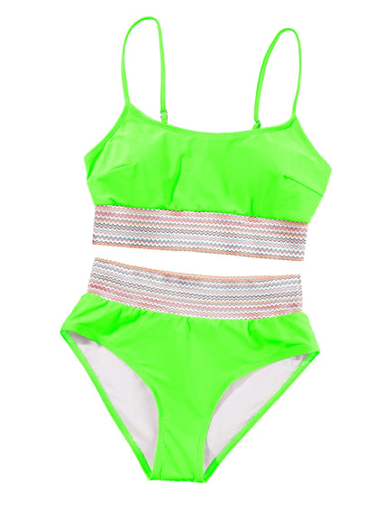 Bikinis for Women High Waisted Bathing Suits for Women Two Piece Tummy Control Swimsuits Adjustable Spaghetti Straps Bikini Swimwear Green M