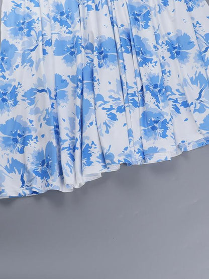 Women Sexy Sleeveless Hollow Out Printed Cami Long Dresses for Party