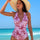 Swim Lushoire Summer Beach Tropical Print Halter One Piece Swimsuit
