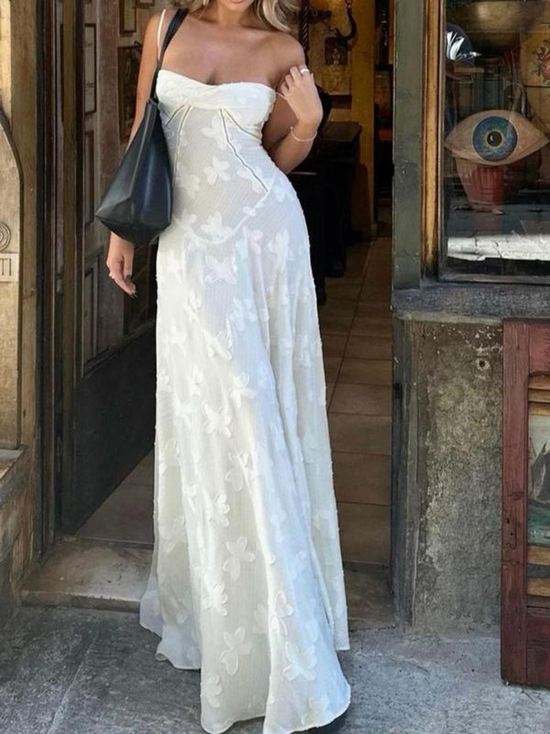 2025 Summer Women'S Lace-Up Cami Dress – Elegant Sleeveless Design for Weddings & Special Occasions, Romantic & Feminine Guest Outfit, Lightweight & Breathable Summer Essential