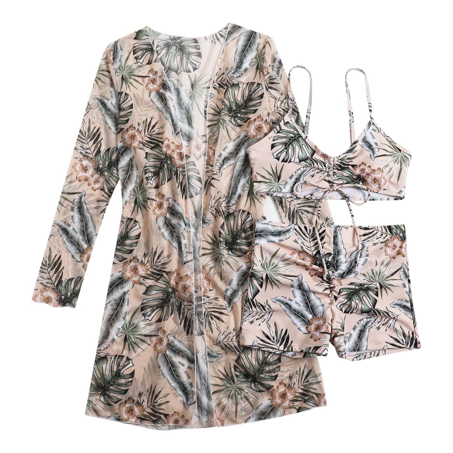 Bikini Tops for Women No Boundaries,Womens Three Piece High Waist Long Sleeve Cover-Up Separate Swimsuit Set, Swimsuits for Women 2 Piece