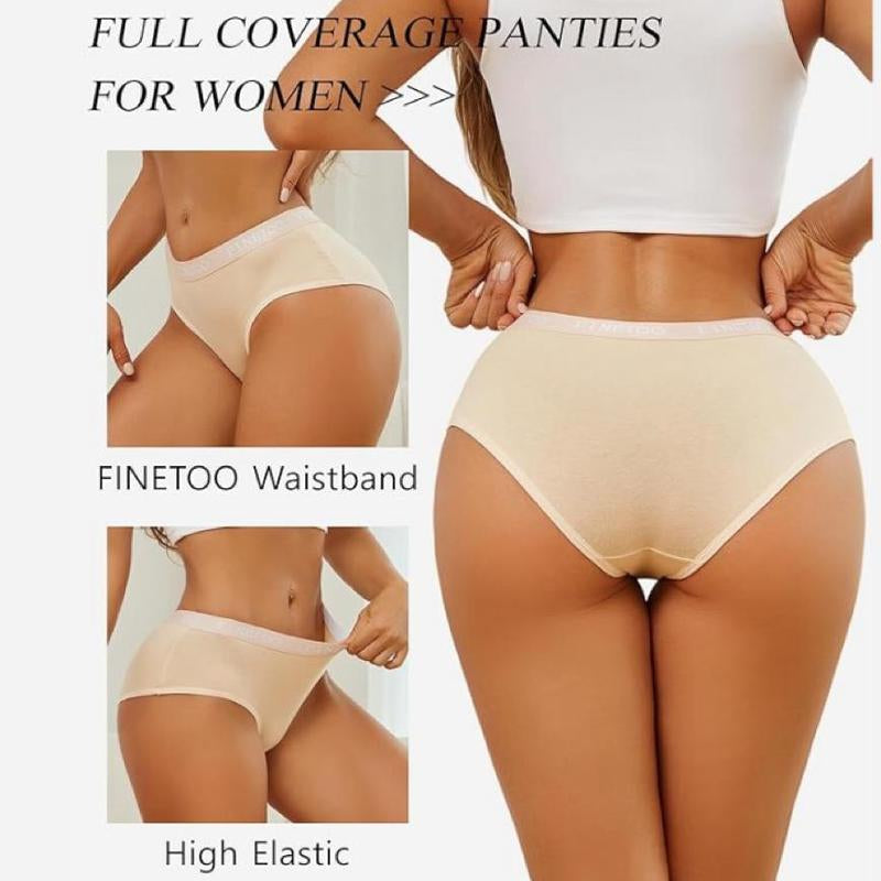 FINETOO Unite Store 10PCS Cotton Hipster Panties for Women Sweet Ladies Full Coverage Stretch Bikinis Comfortable Bridal Briefs S-XL High Elastic Womenswear