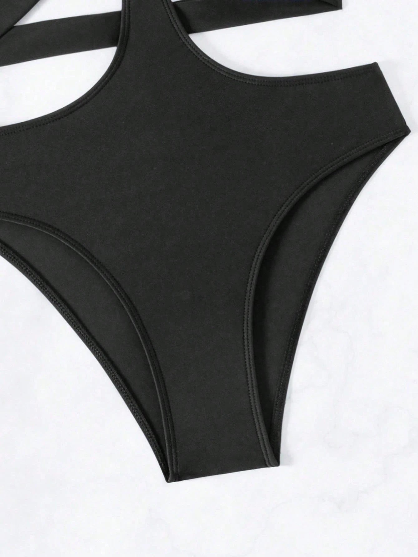 Swim Vcay Summer Beach One Piece Swimsuit with Hollow Out Design and Circle Decorations