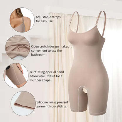 Women Full Body Shaper Firm Tummy Control Shapewear Bodysuit Waist Trainer Cincher Corset Tummy Control Thigh Slimmer Shapewear