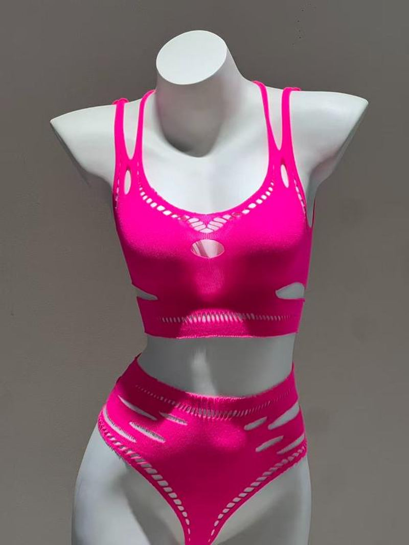 2 Piece Wireless Corset Hot Sexy Lingerie Collection for Summer: Corsets, Fishnet See-Through Bikinis and Ripped Hot Pants（High Elasticity Suitable for Weight 40-90Kg）