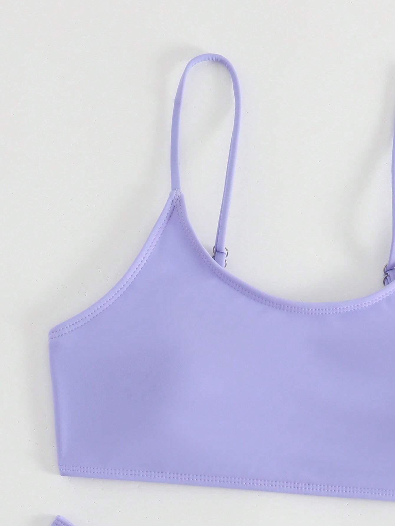 Swim Summer Beach Plain High Cut Bikini Set