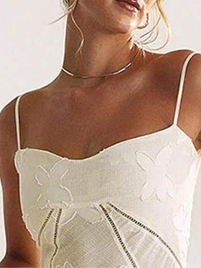 2025 Summer Women'S Lace-Up Cami Dress – Elegant Sleeveless Design for Weddings & Special Occasions, Romantic & Feminine Guest Outfit, Lightweight & Breathable Summer Essential